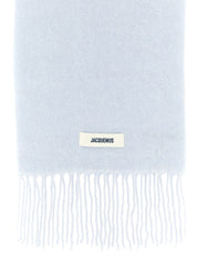 Blue Alpaca Leather Scarf