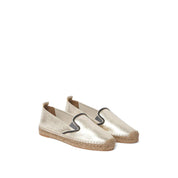 Brunello Cucinelli Gold Leather Espadrilles