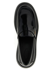 Tod's Black Calfskin Slip-On Loafers