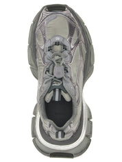 Gray Polyester Athletic Sneakers