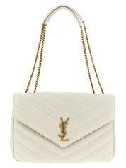 Beige Lamb Leather Shoulder Bag