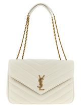 Beige Lamb Leather Shoulder Bag