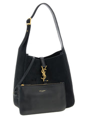 Black Calfskin Shoulder Bag