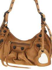 Brown Calfskin Shoulder Bag