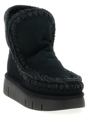 Black Lamb Leather Ankle Boots