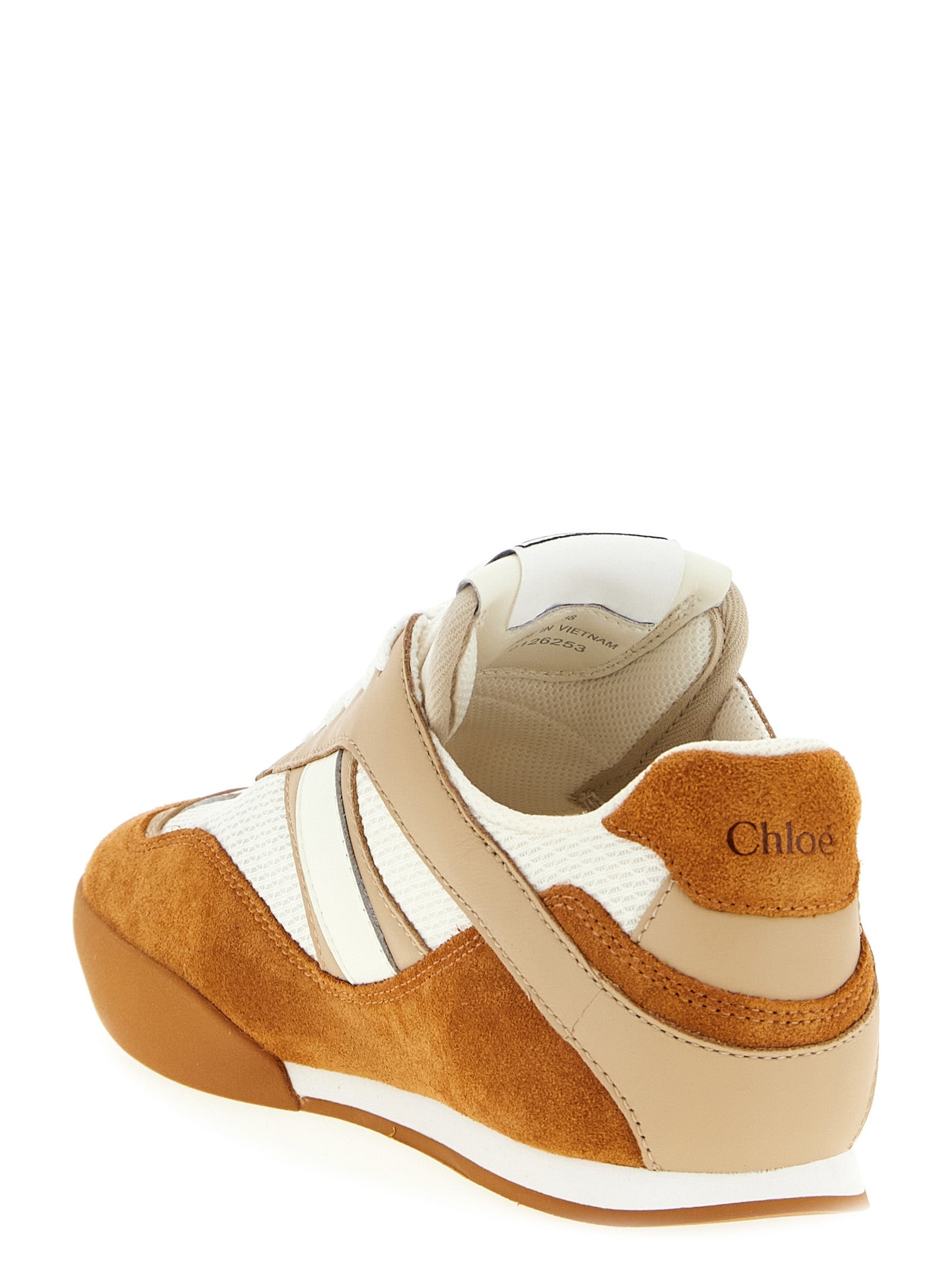 Beige Polyester Low Top Sneakers