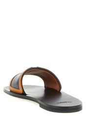 Brown Lamb Leather Slides
