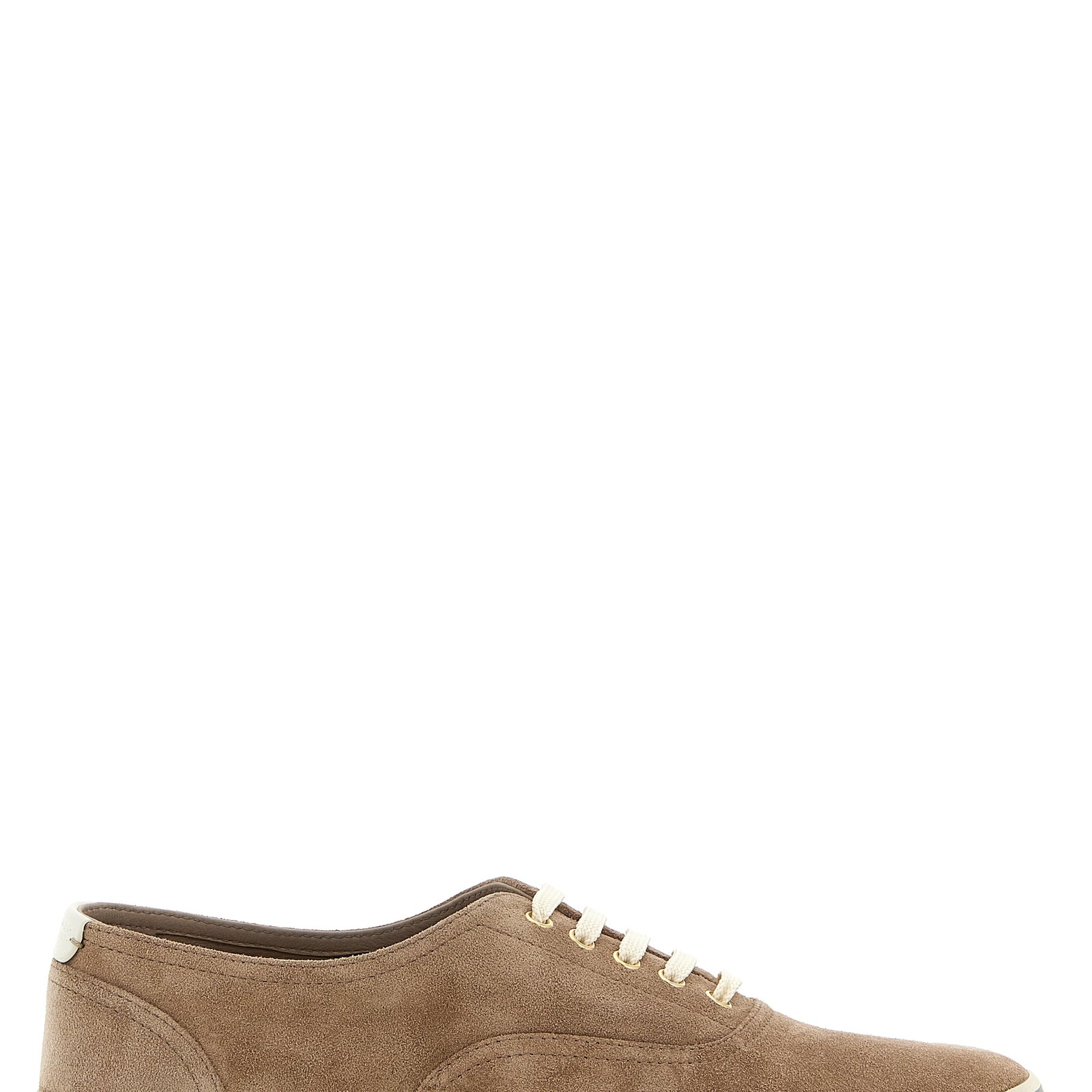Brunello Cucinelli Beige Calfskin Low Top Sneakers Brunello Cucinelli