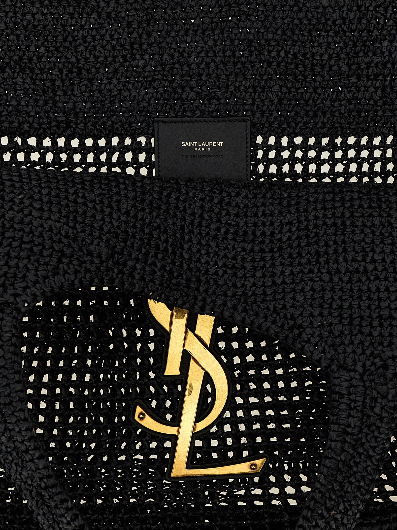 Black Raffia Tote Bag