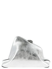 Silver Calfskin Clutch Bag