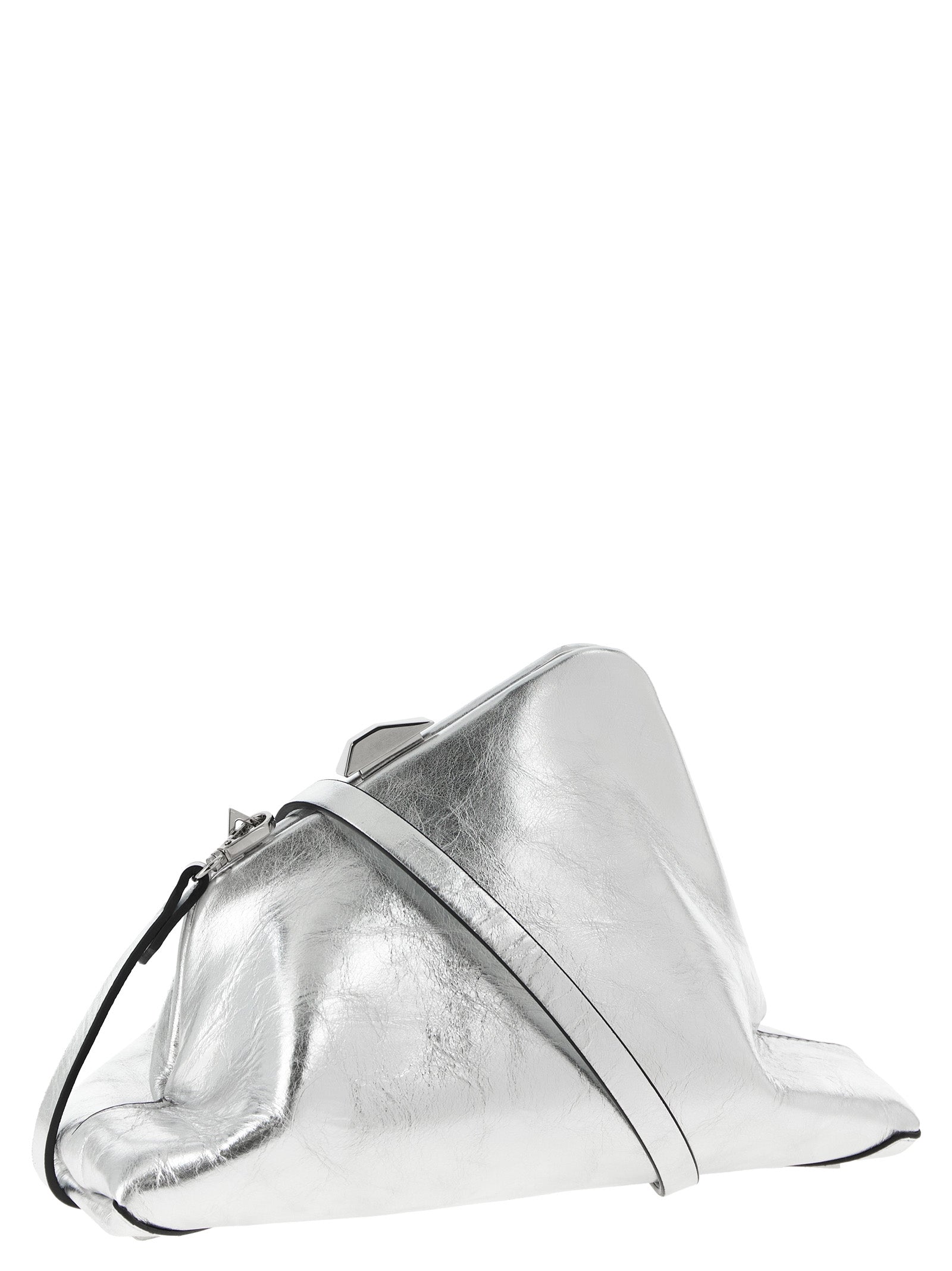 Silver Calfskin Clutch Bag