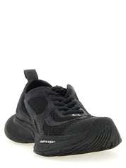 Black Polyester Athletic Sneakers