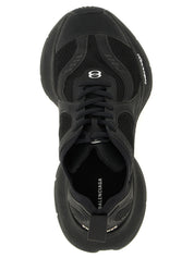 Black Polyester Athletic Sneakers