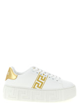 Gold Nylon Platform Sneakers