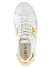 Gold Nylon Platform Sneakers