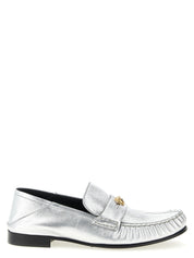 Silver Lamb Leather Slip-On Loafers