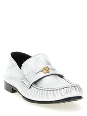 Silver Lamb Leather Slip-On Loafers