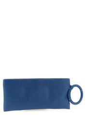 Blue Lambskin Clutch Bag