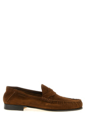 Brown Suede Leather Slip-On Loafers