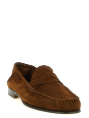 Brown Suede Leather Slip-On Loafers