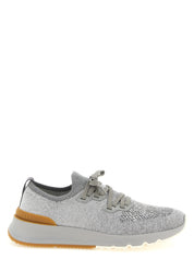 Brunello Cucinelli Gray Cotton Athletic Sneakers