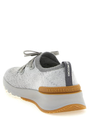 Brunello Cucinelli Gray Cotton Athletic Sneakers