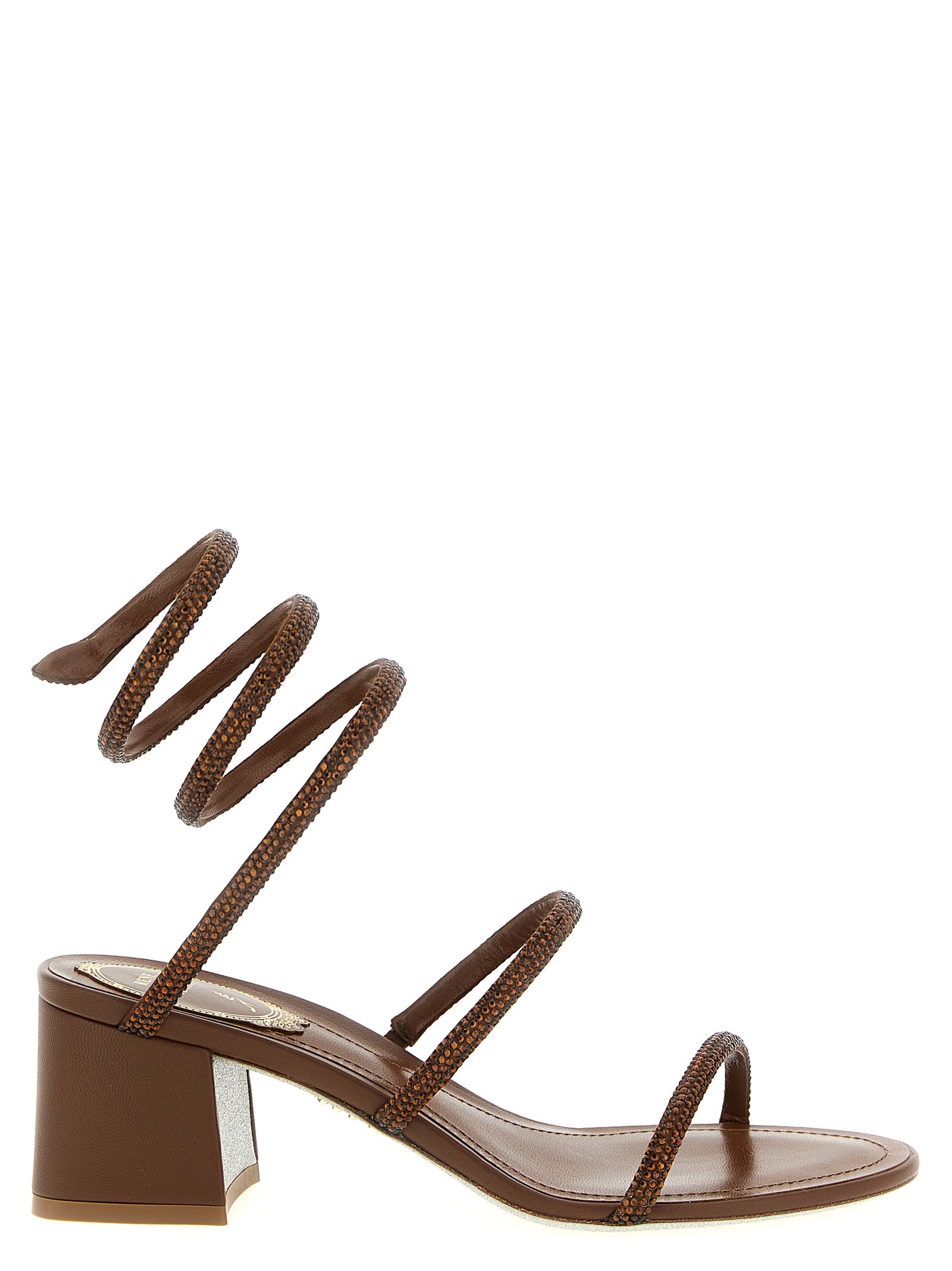 Brown Viscose Strap-On Sandals