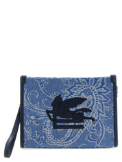 Blue Cotton Clutch Bag