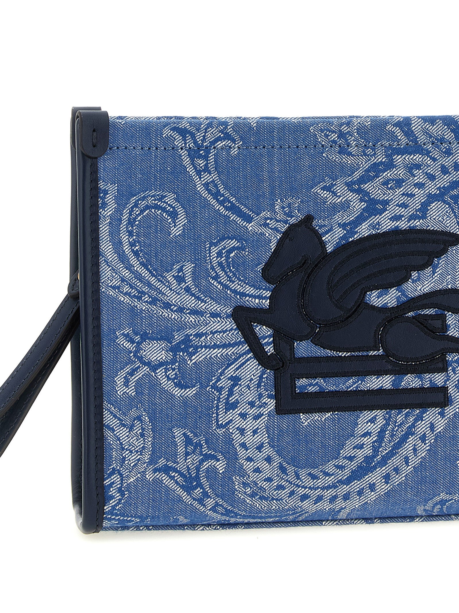Blue Cotton Clutch Bag