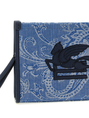 Blue Cotton Clutch Bag