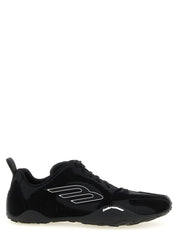 Black Polyester Athletic Sneakers
