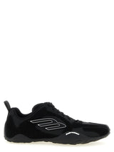 Black Polyester Athletic Sneakers