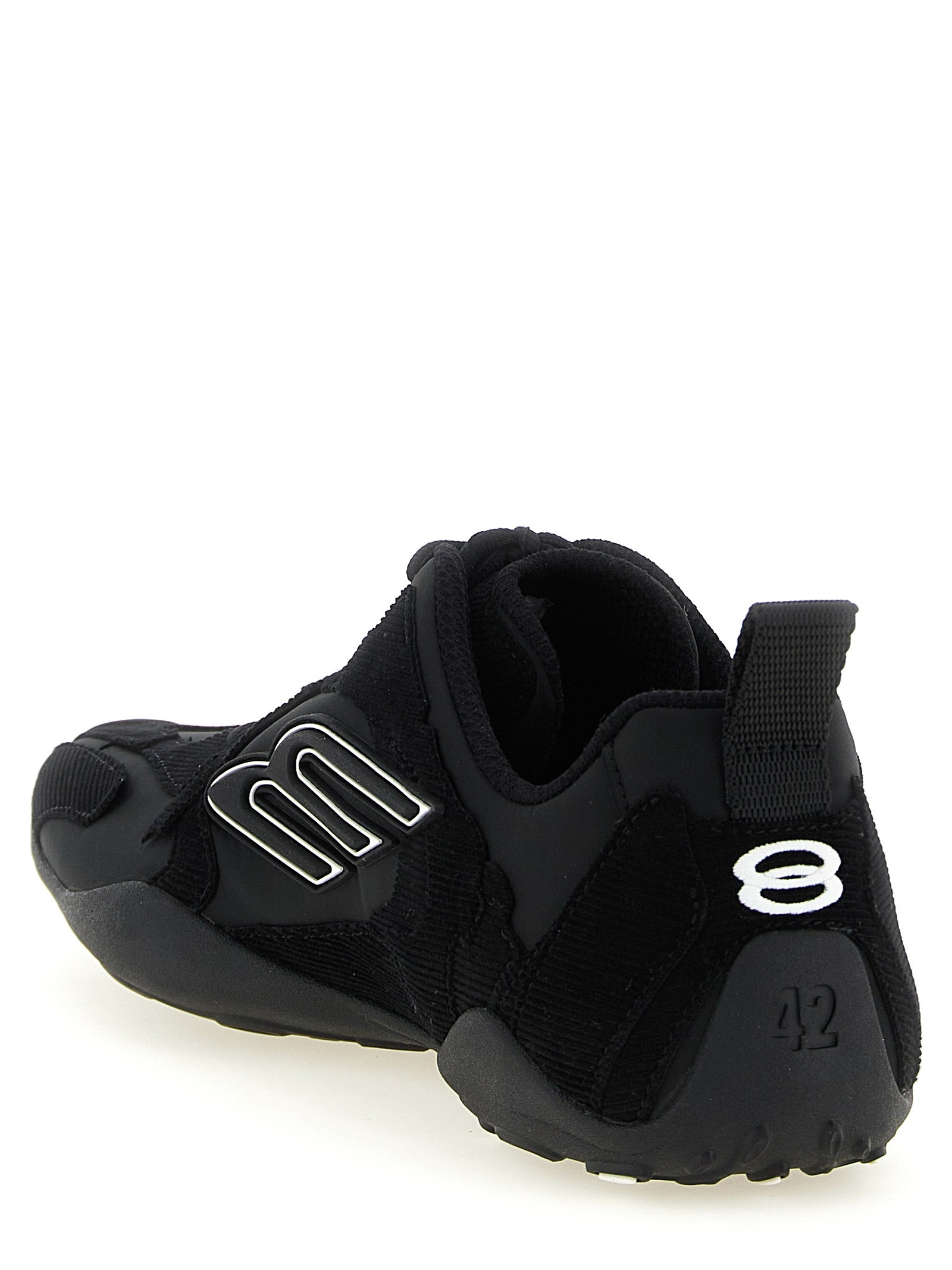 Black Polyester Athletic Sneakers