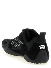 Black Polyester Athletic Sneakers