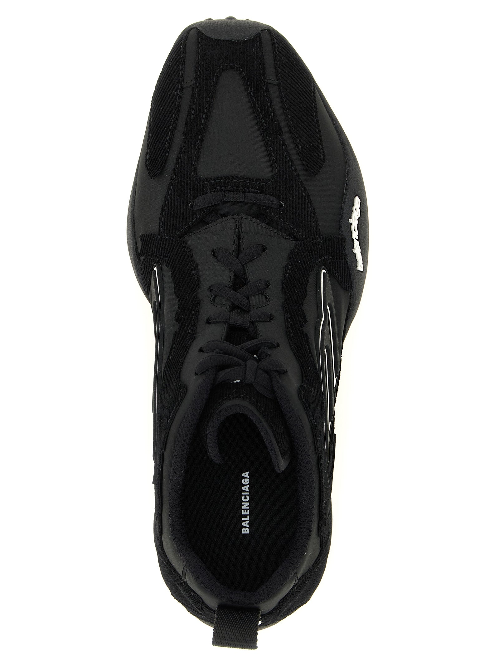 Black Polyester Athletic Sneakers