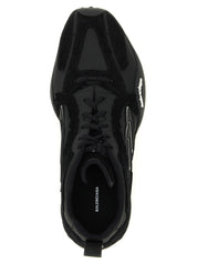 Black Polyester Athletic Sneakers