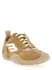 Beige Polyester Athletic Sneakers