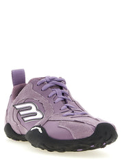 Purple Polyester Athletic Sneakers