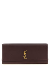 Saint Laurent Bordeaux Calfskin Clutch Bag