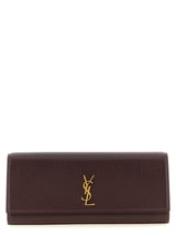 Saint Laurent Bordeaux Calfskin Clutch Bag