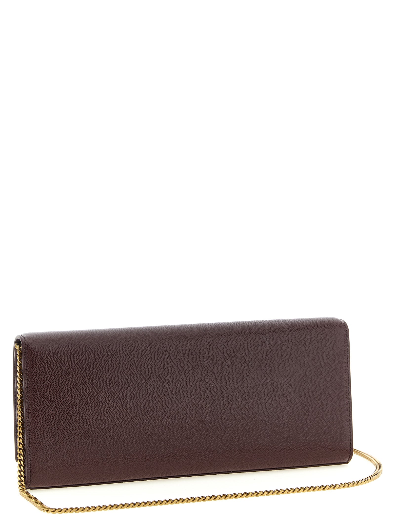 Saint Laurent Bordeaux Calfskin Clutch Bag