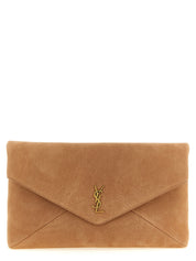 Brown Lamb Leather Clutch Bag