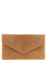 Brown Lamb Leather Clutch Bag