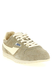Gray Cowhide Athletic Sneakers