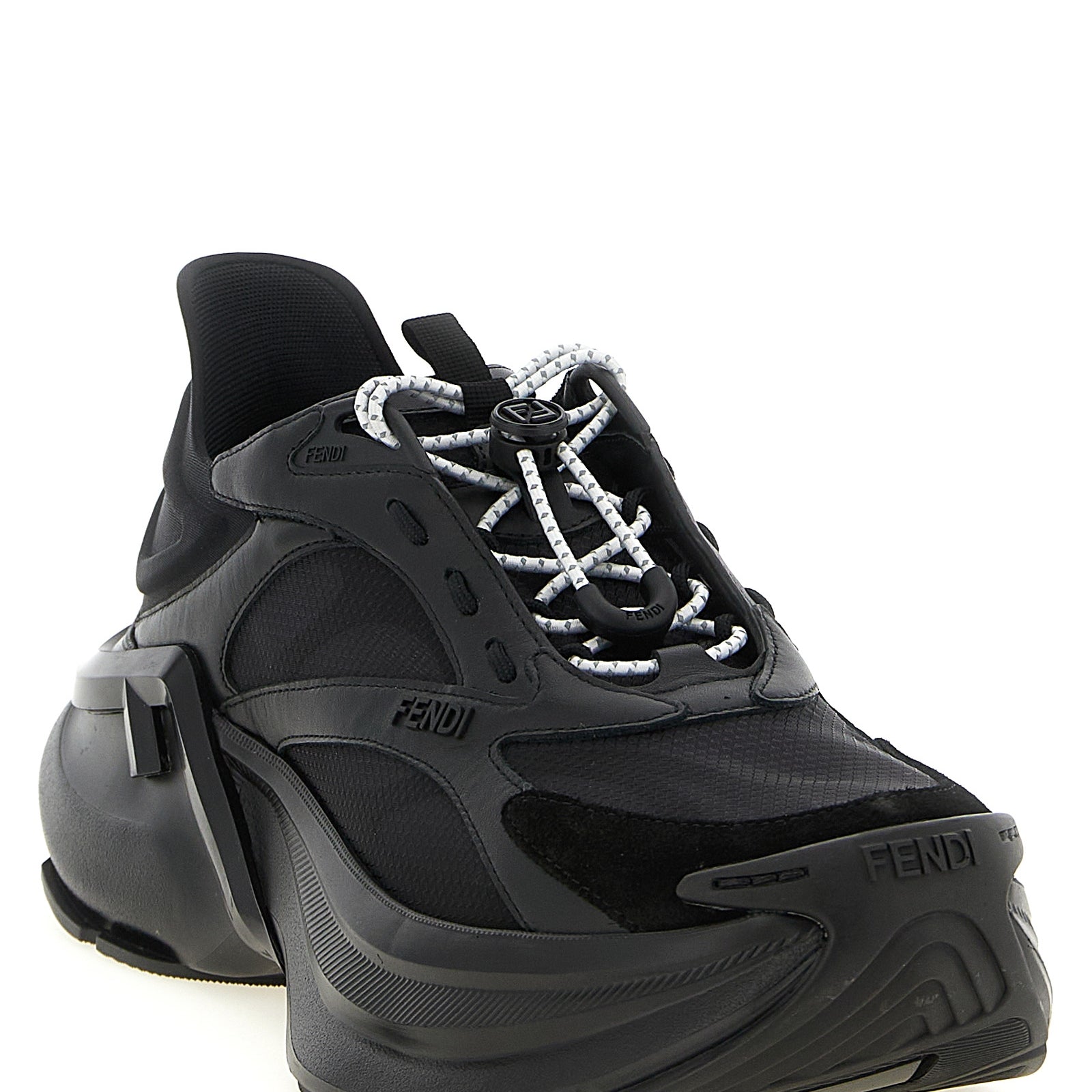 Fendi Black Calfskin Athletic Sneakers Fendi