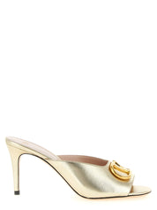 Valentino Garavani Gold Goatskin Stiletto Heel Sandals
