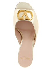 Valentino Garavani Gold Goatskin Stiletto Heel Sandals