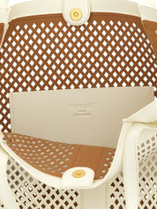 White Leather Tote Bag