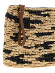 Multicolor Raffia Clutch Bag
