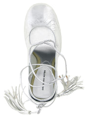 Silver Lamb Leather High Heel Pumps